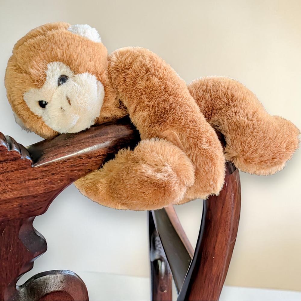 Vintage Dakin Monkey Plush Stuffed Animal Sitting Hugging 9 inch